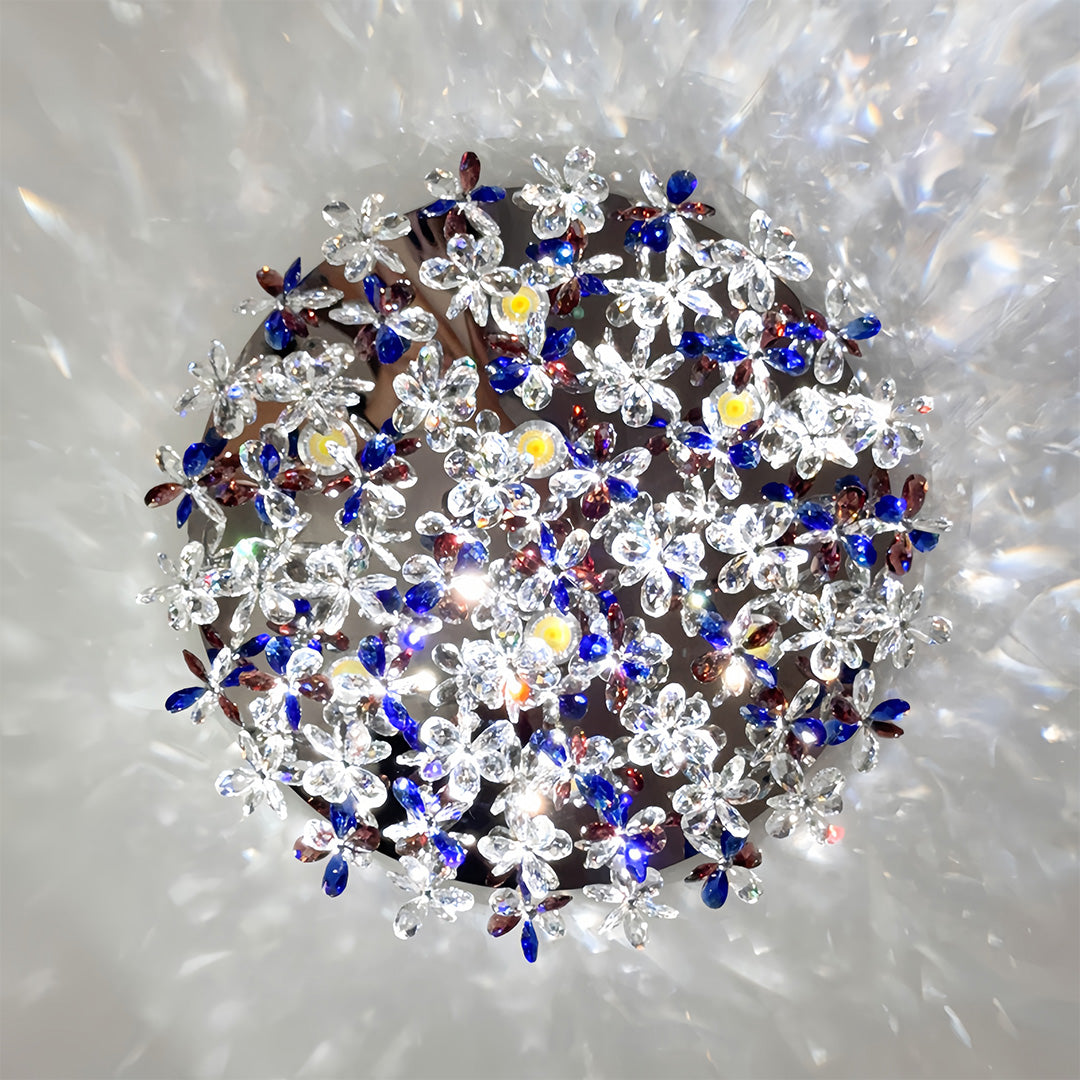 Crystal Flush Mount Lights French Round  LED Romantic Ceiling Light