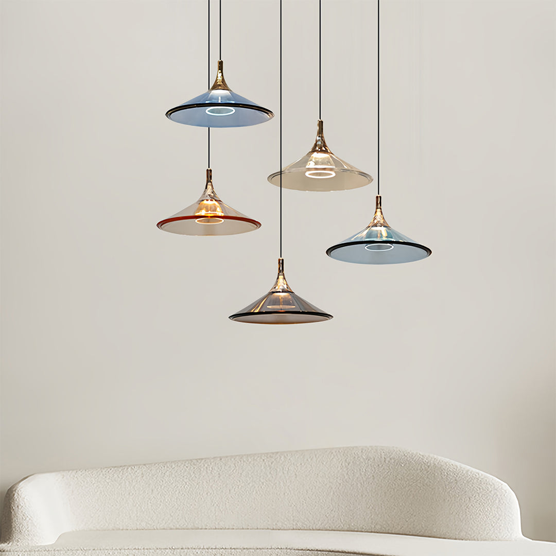 Rise and Fall Pendant Lights Aluminum Acrylic Ceiling Light