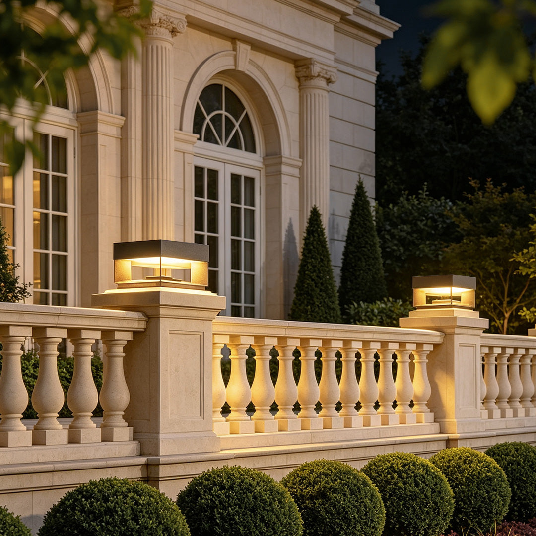Driveway Entrance Pillar Lights Modern Square Metal Light