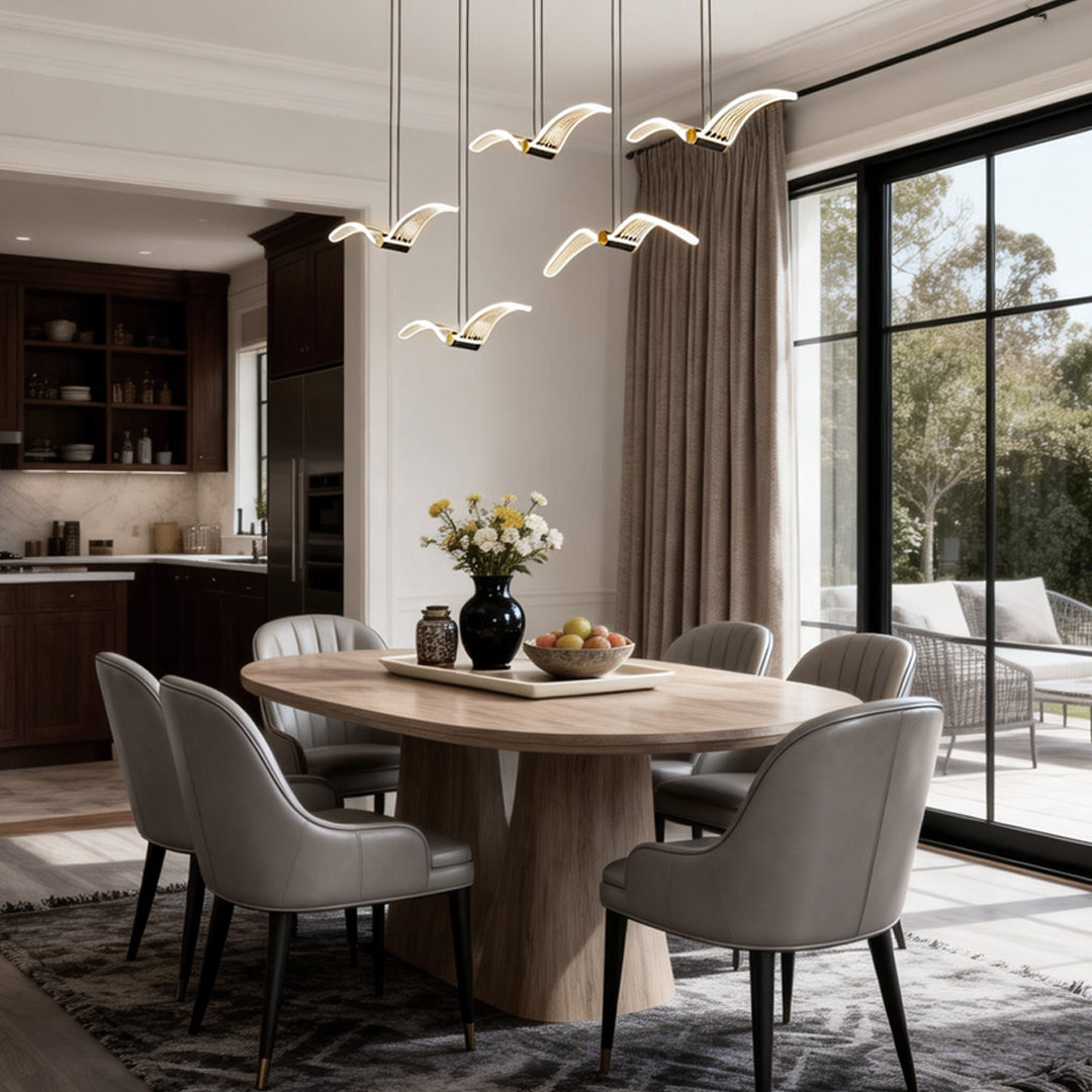 Modern LED Acrylic Seagull Linear Chandelier for Dining