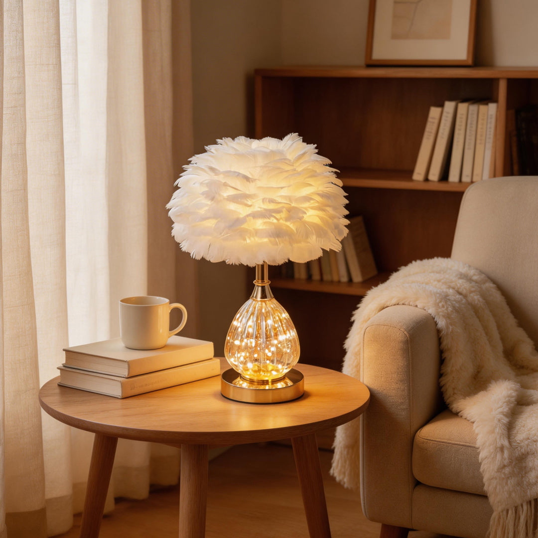 Feather Table Lamps Nordic Ins Style Romantic Wedding Lamp