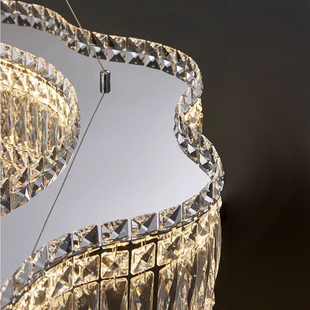 LED Large Crystal Chandelier Elegant Chandelier Light Modern Minimalist Style