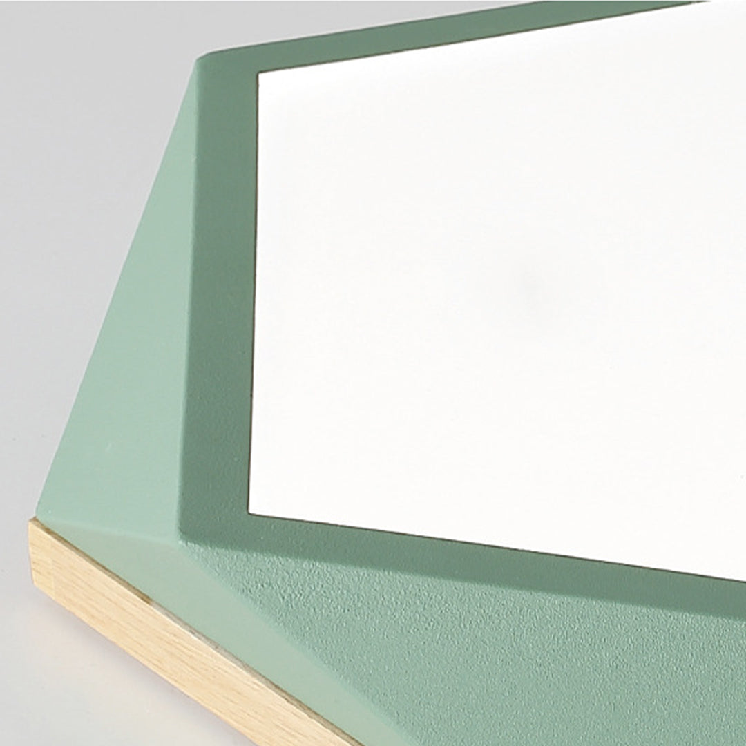 Colorful Flush Mount Ceiling Light Nordic Geometric Wooden Ceiling Lamp