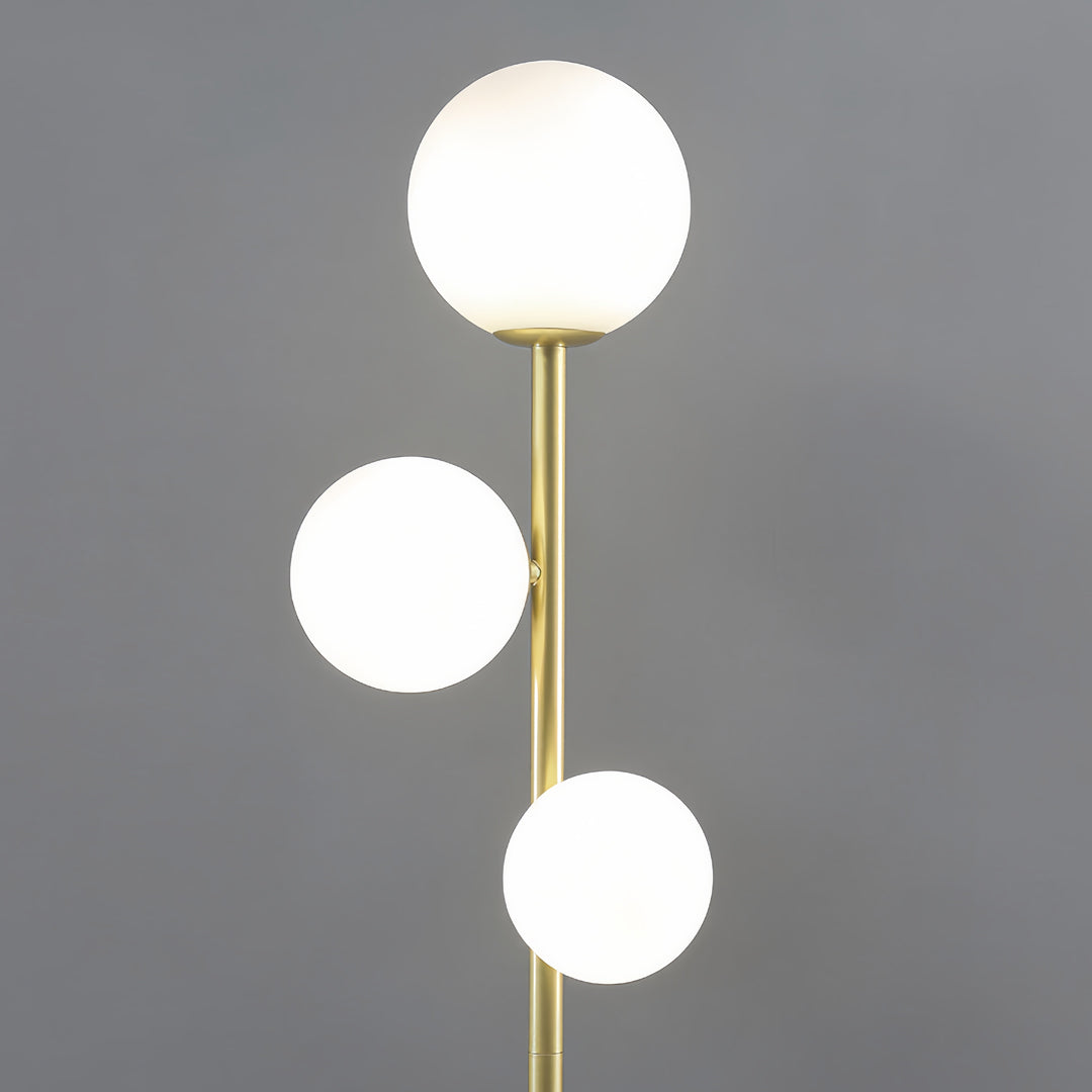 3 Lights Floor Lamp Gold Black White Modern Globe Standing Lamp