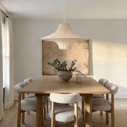 White Pendant Light Shade Spaceship Silk Ambient Ceiling Light