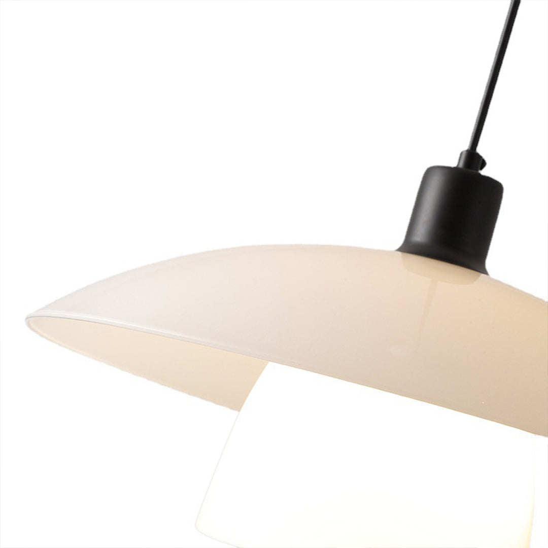 White Pendant Light Fixture Wabi Sabi Style Opal Glass Light