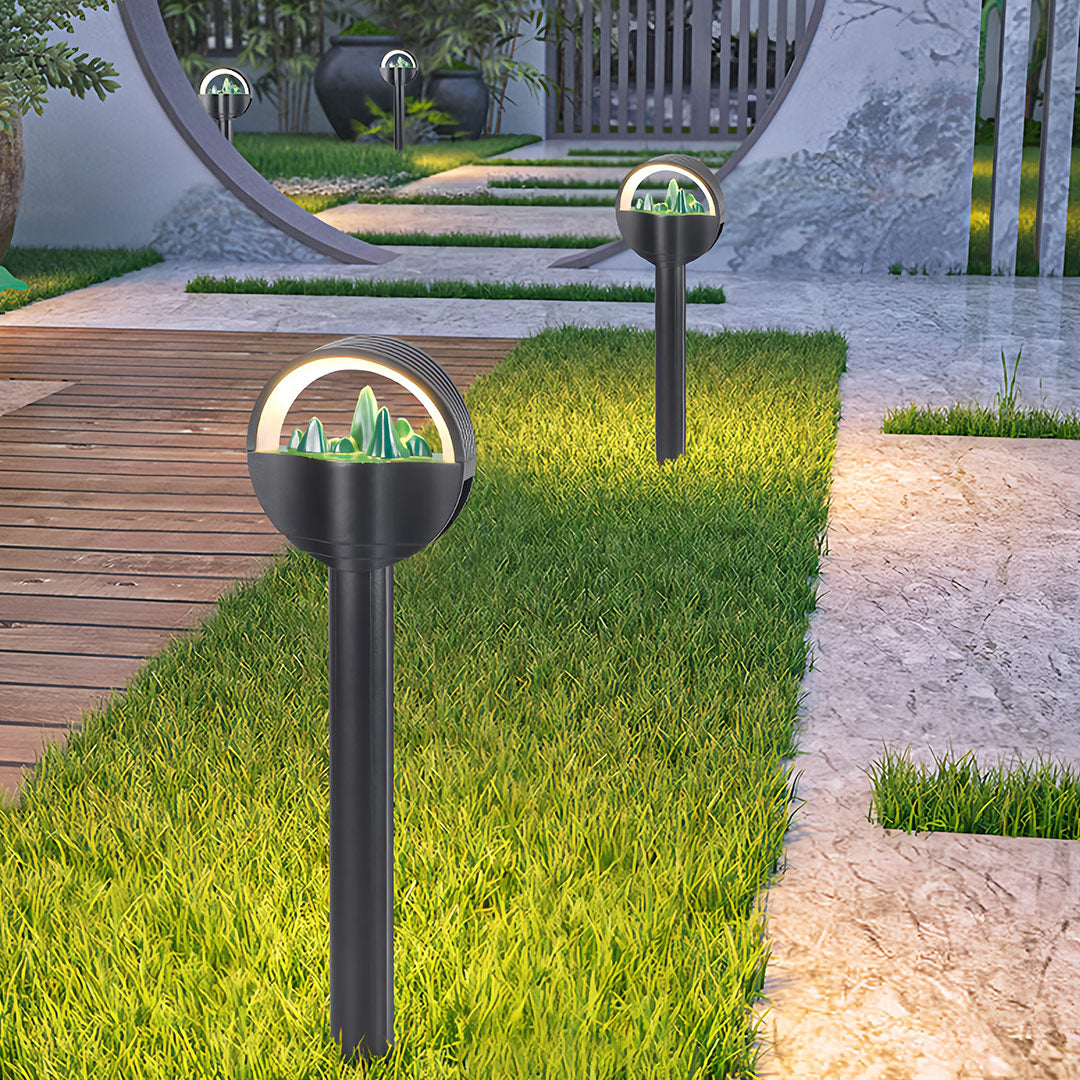 Modern Pathway Lights Frosted Globe Garden Waterproof Light