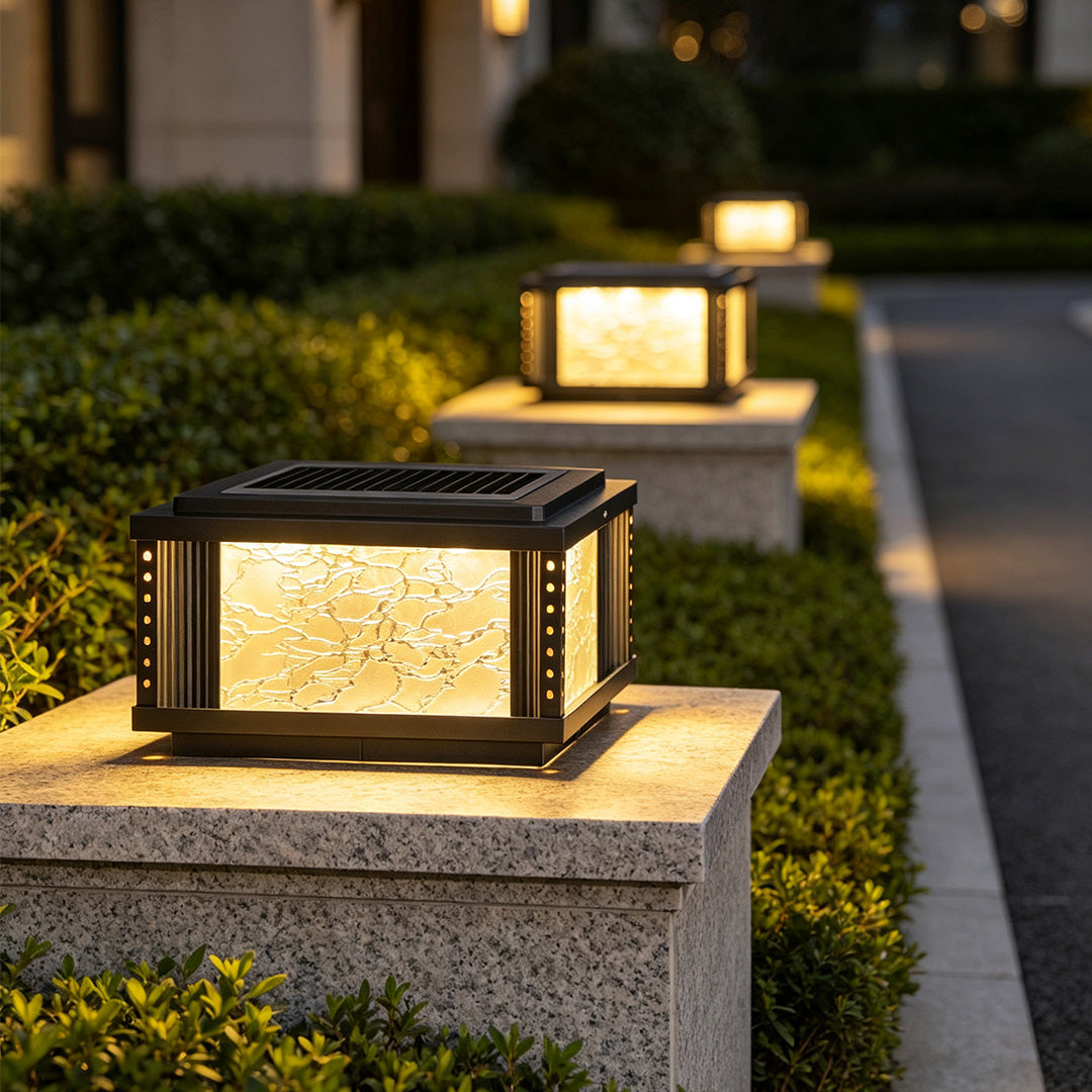 Outdoor Pillar Lights Modern Courtyard Gate Metal Lights