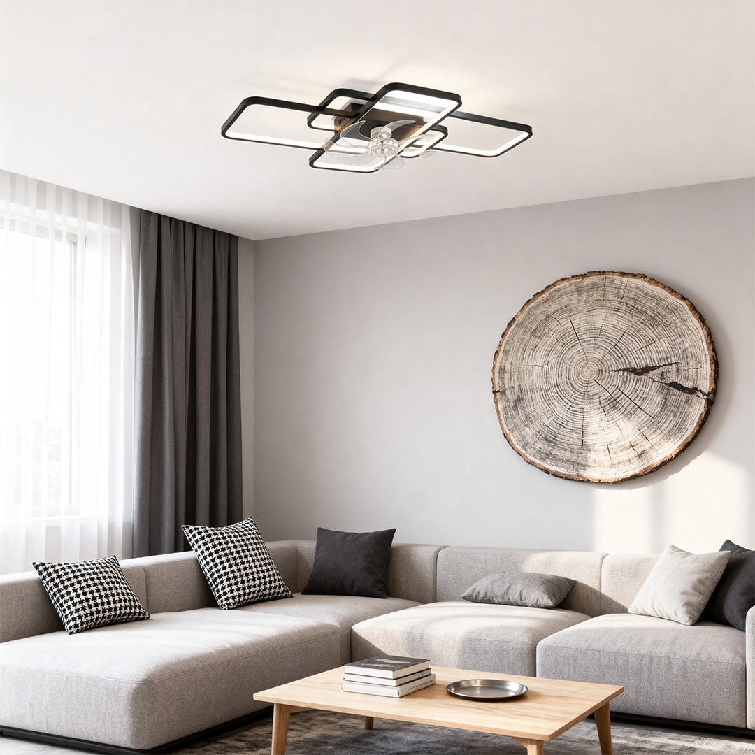 Big Ceiling Fans with Lights Acrylic Shade Clear ABS Blade Fan Light