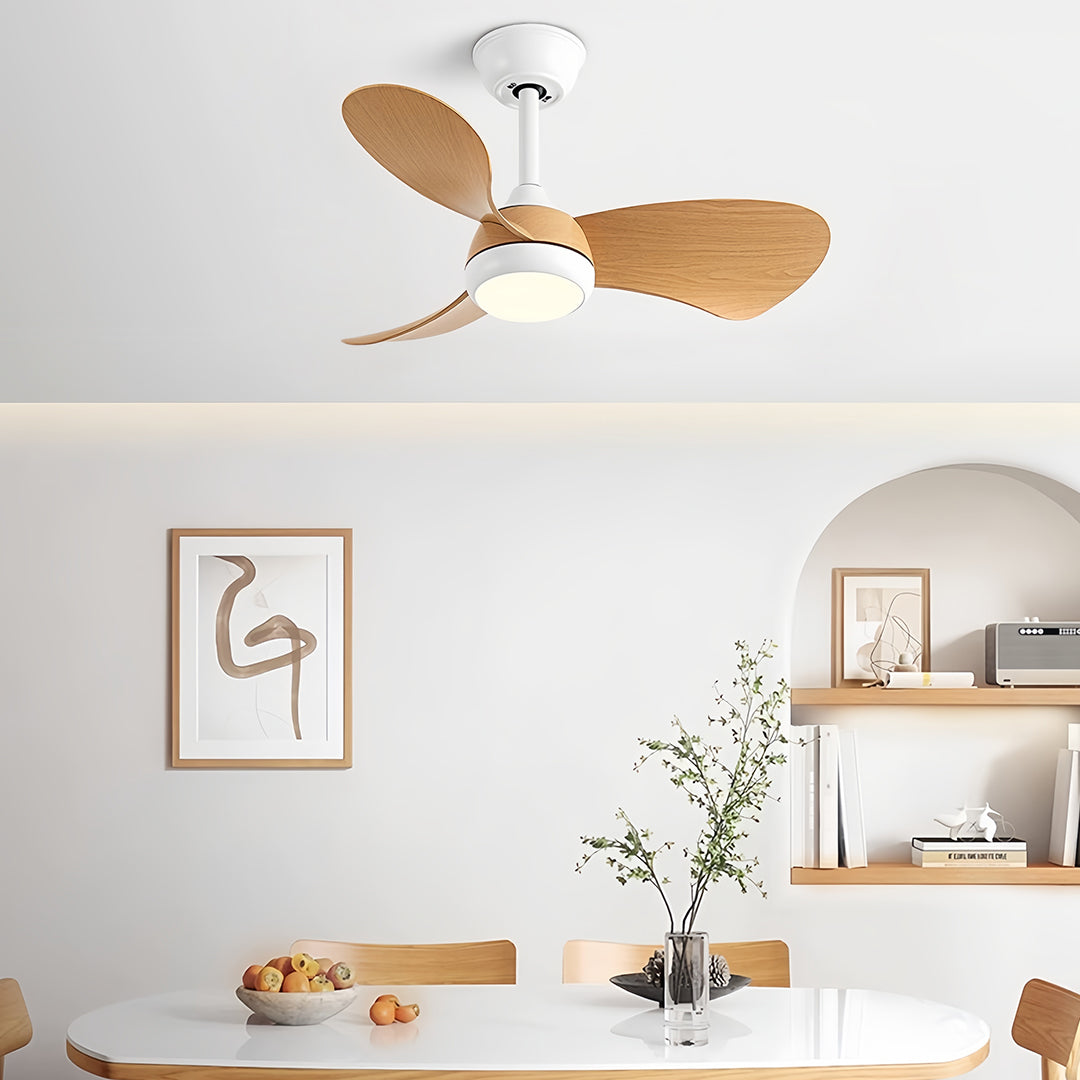 Retro Ceiling Fan with Light Nordic Inverter Metal Lamp Body Fan Light