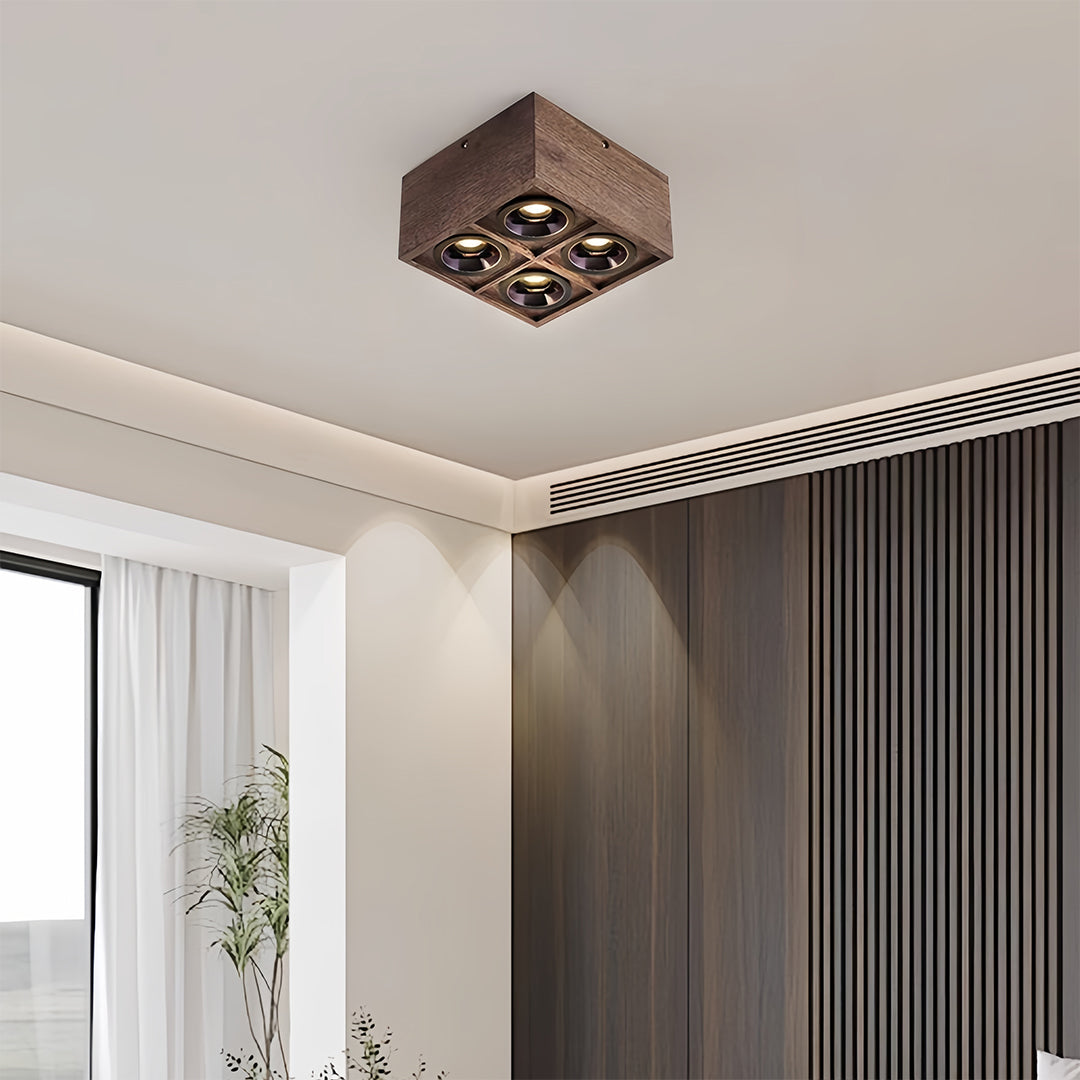 LED Recessed Downlights Walnut colored Stylish Multi-Head Lights
