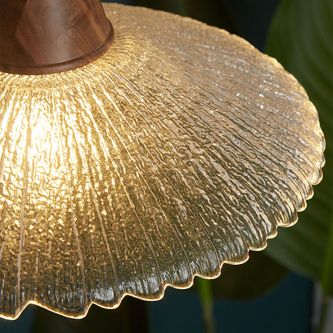 Wood Light Pendant Wabi Sabi Style Glass Pendant Light