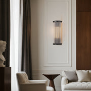 Black Indoor Wall Sconce American Vintage Semi-Circular Glass Rod Wall Lamp