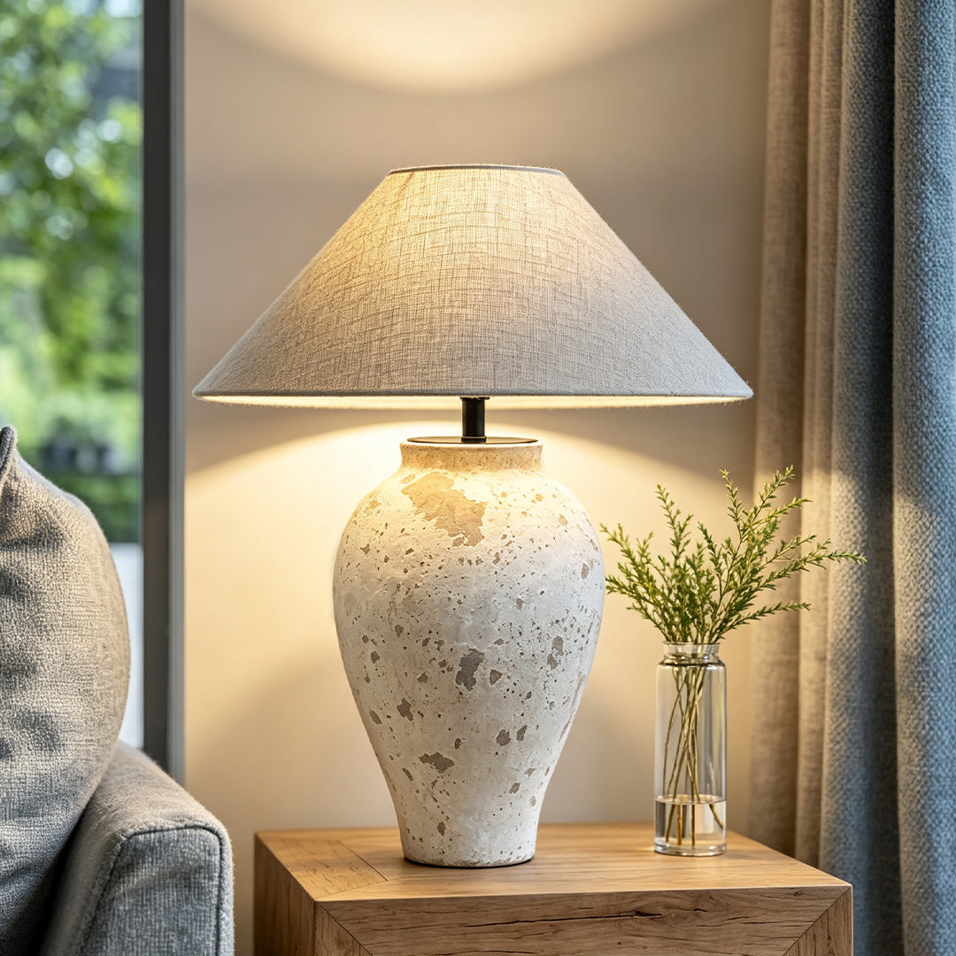 Pottery Table Lamps Wabi-Sabi Ceramic Decorate Light