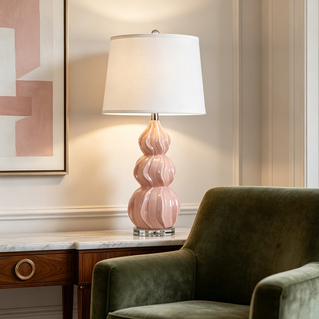 Gourd Table Lamp American Minimalist Ceramic Accent Lamp