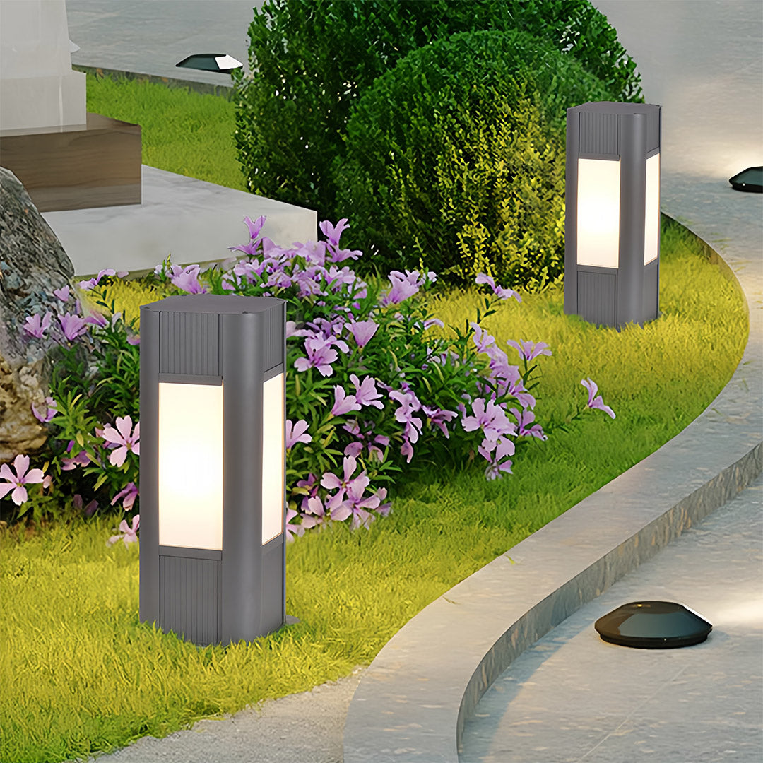 Square Path Lights Industrial Black Garden Outdoor Waterproof Lamp