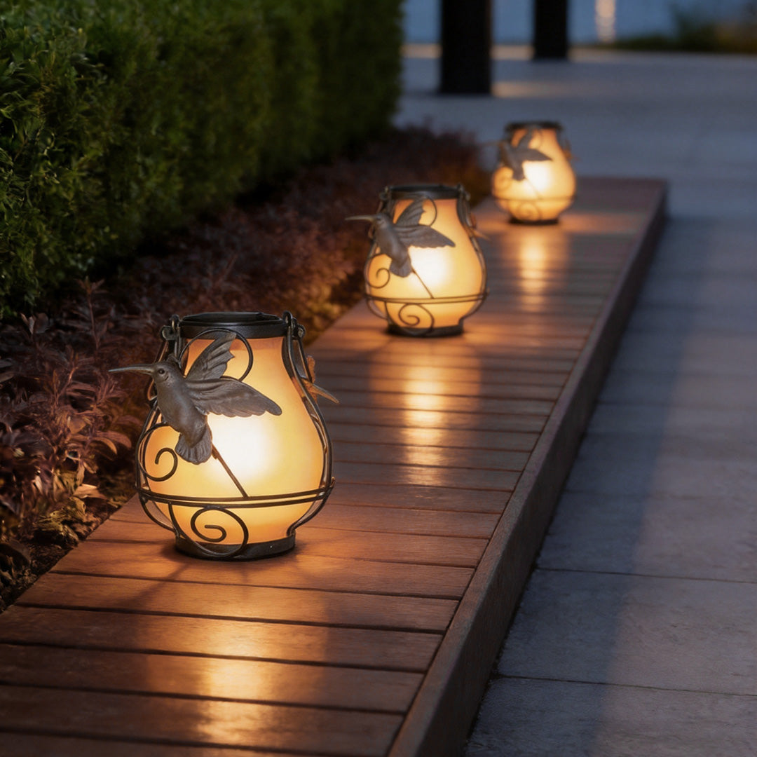 【4 PCS】Gray Outdoor Light Pendant Hanging Flame-Inspired Insect Light