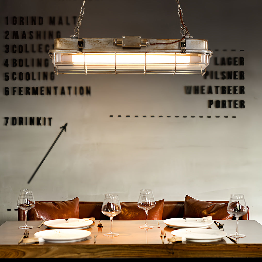 Industrial Pendant Lights Glass Shade Single-Head Retro Creative Light
