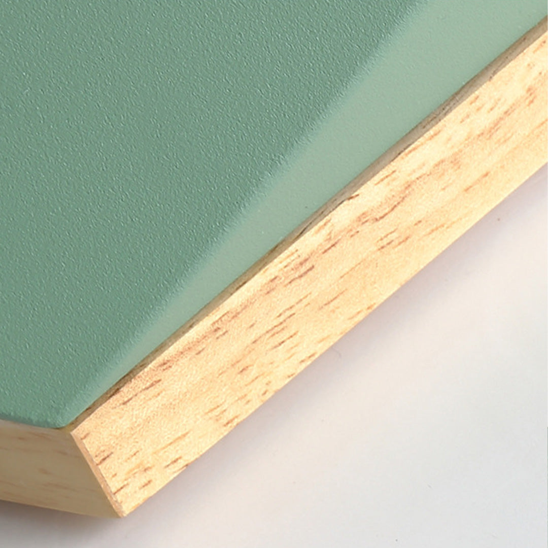 Colorful Flush Mount Ceiling Light Nordic Geometric Wooden Ceiling Lamp