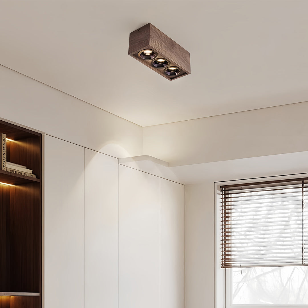 LED Recessed Downlights Walnut colored Stylish Multi-Head Lights
