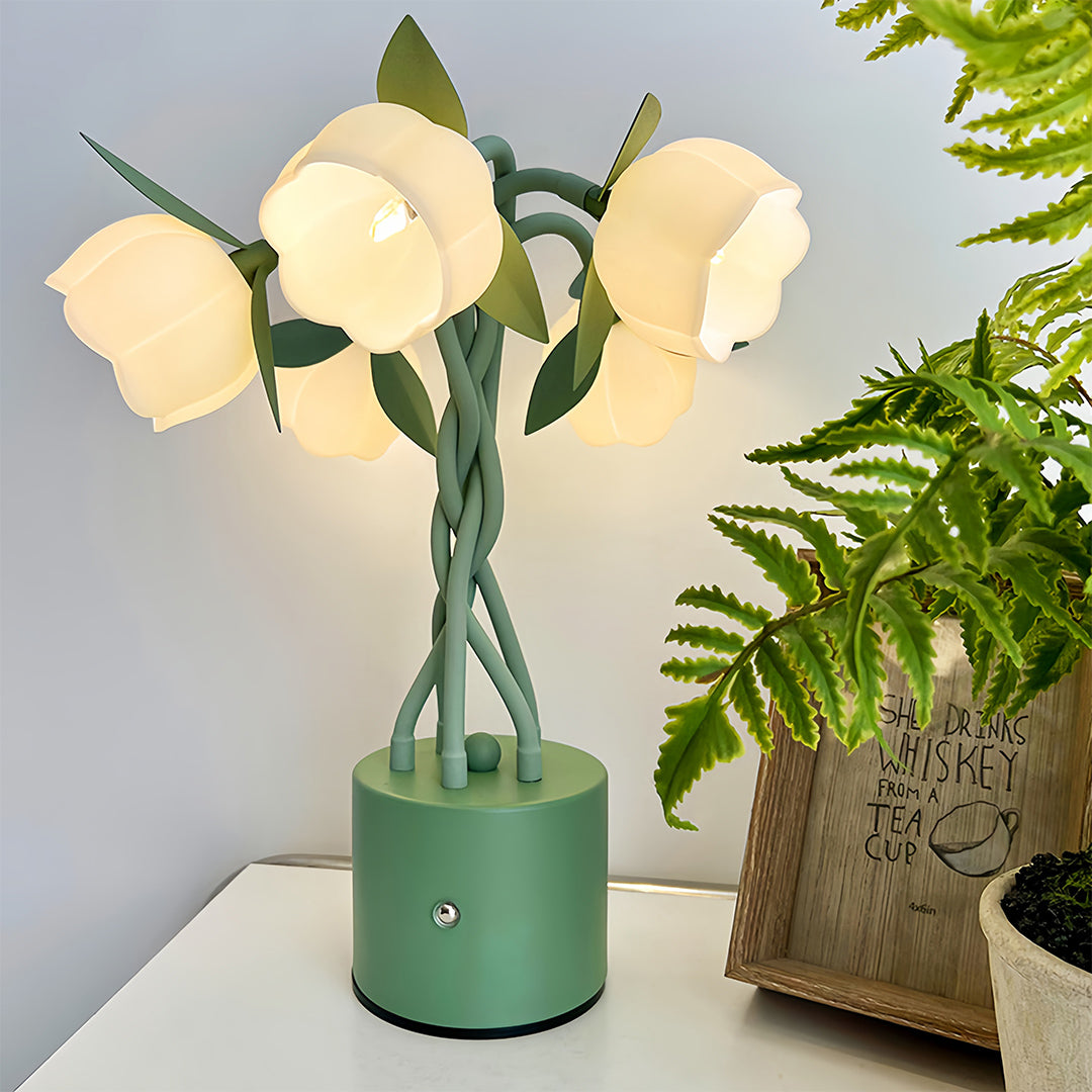 Artistic Table Lamps Vintage Green with Flexible Stems Creative Lamp