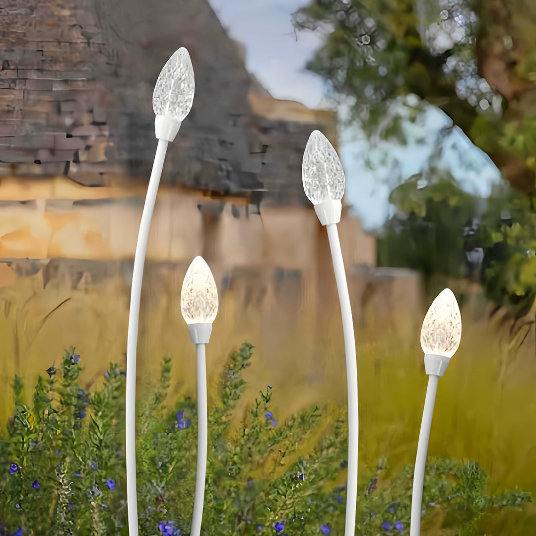 Landscape Garden Light Elegant Crystal white Artistic LED Flower Lamps