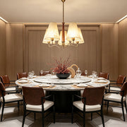 Metal Dining Room Chandelier French Vintage Fabric Ceiling Light