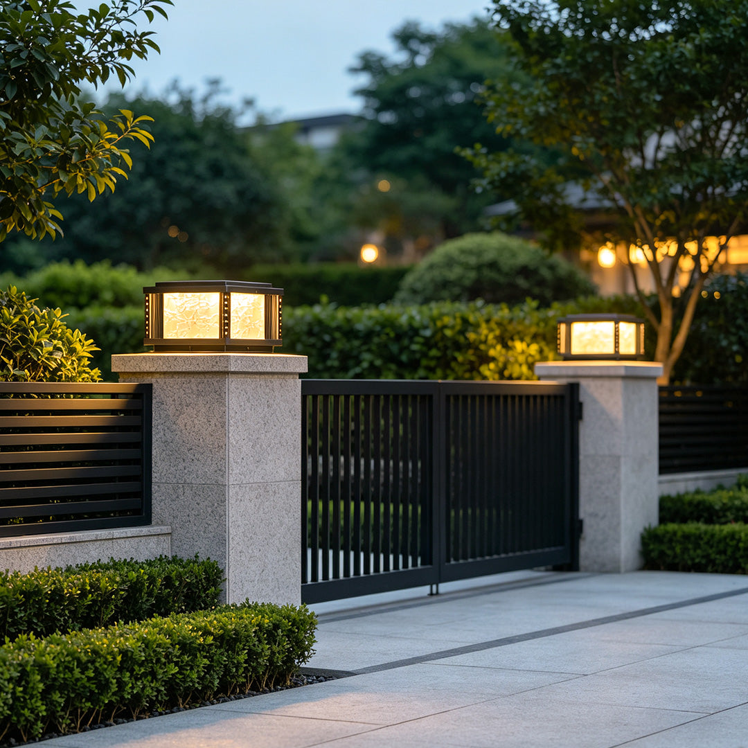 Outdoor Pillar Lights Modern Courtyard Gate Metal Lights