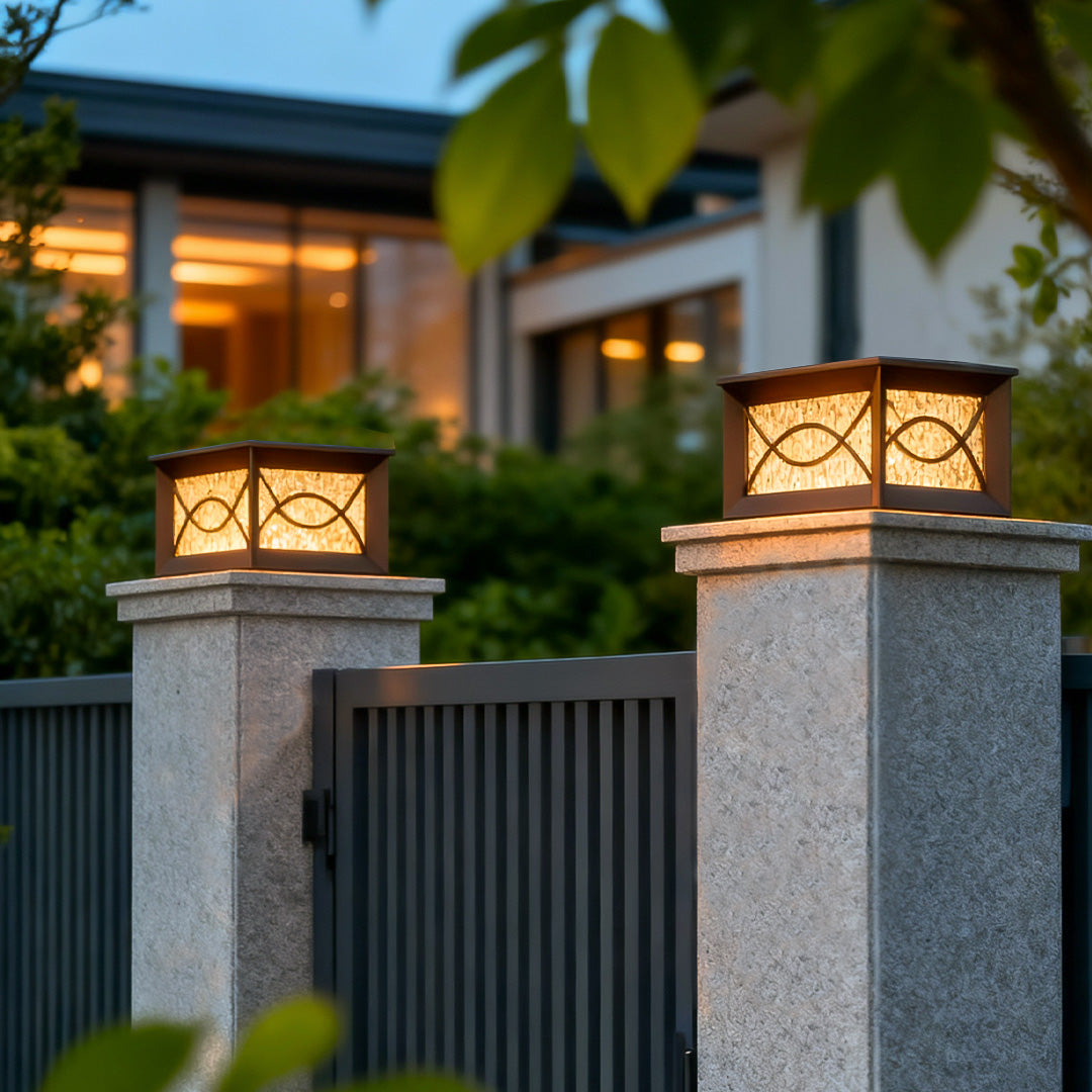 Exterior Pillar Light Waterproof Fence Gate Post Light