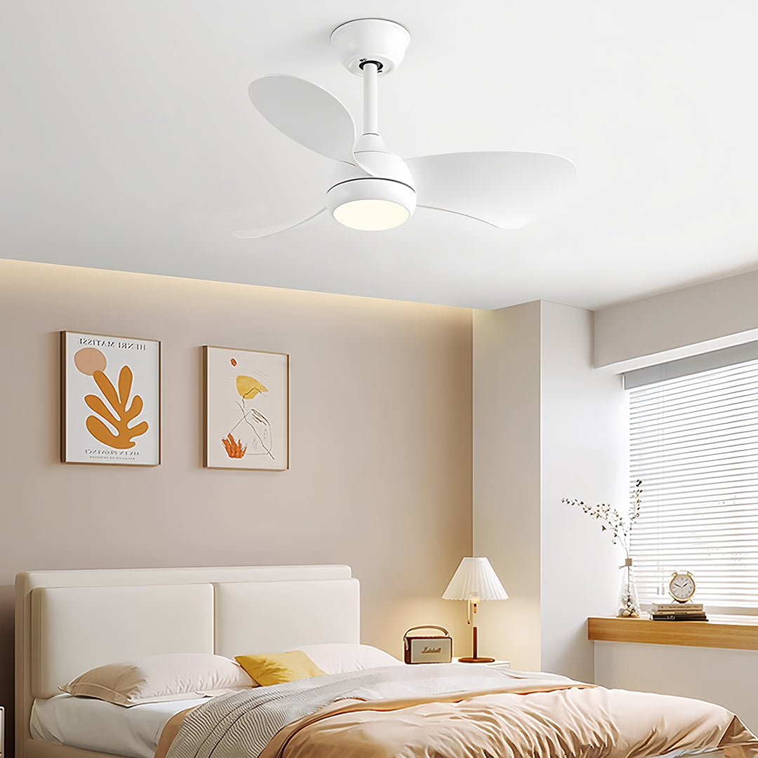 Retro Ceiling Fan with Light Nordic Inverter Metal Lamp Body Fan Light