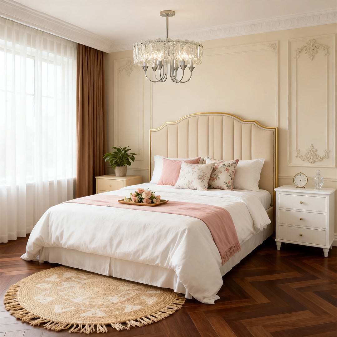 French Iron Chandelier Chic Chrome Island Metal Ceiling Light