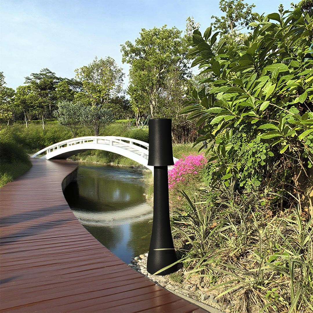 Lawn Pole Light Outdoor Waterproof Black Bollard Light