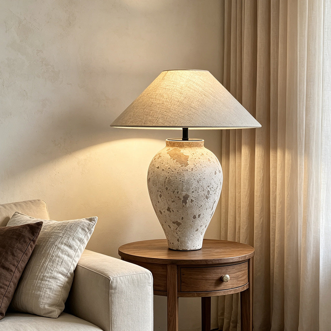 Pottery Table Lamps Wabi-Sabi Ceramic Decorate Light