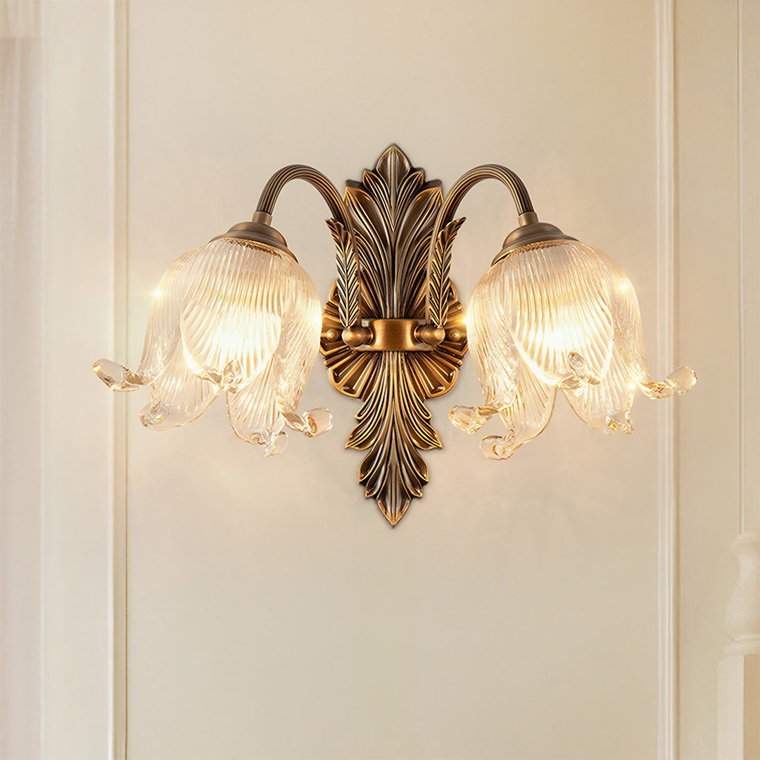 Brass Wall Lights Clear Glass Shade Brass Lamp