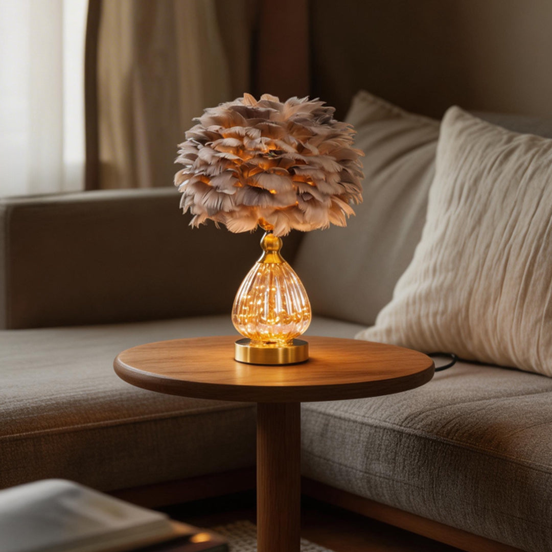 Feather Table Lamps Nordic Ins Style Romantic Wedding Lamp