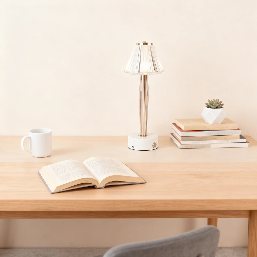 Classic Table Lamp USB Touch Control Iron Body and Acrylic Shade Light