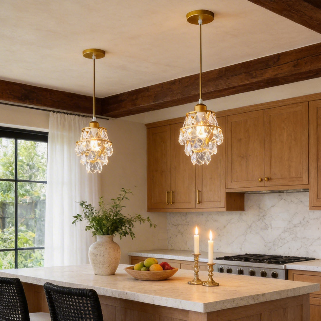 Mini Crystal Pendant Light Modern Metal Ceiling Light