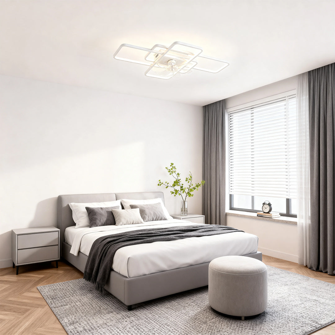 Big Ceiling Fans with Lights Acrylic Shade Clear ABS Blade Fan Light