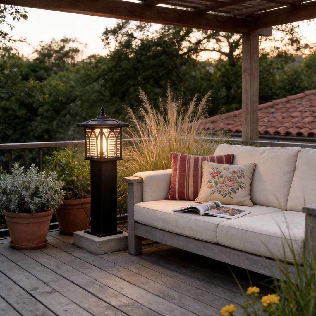 Bollard Solar Lights Outdoor Mosquito Killer Waterproof Light