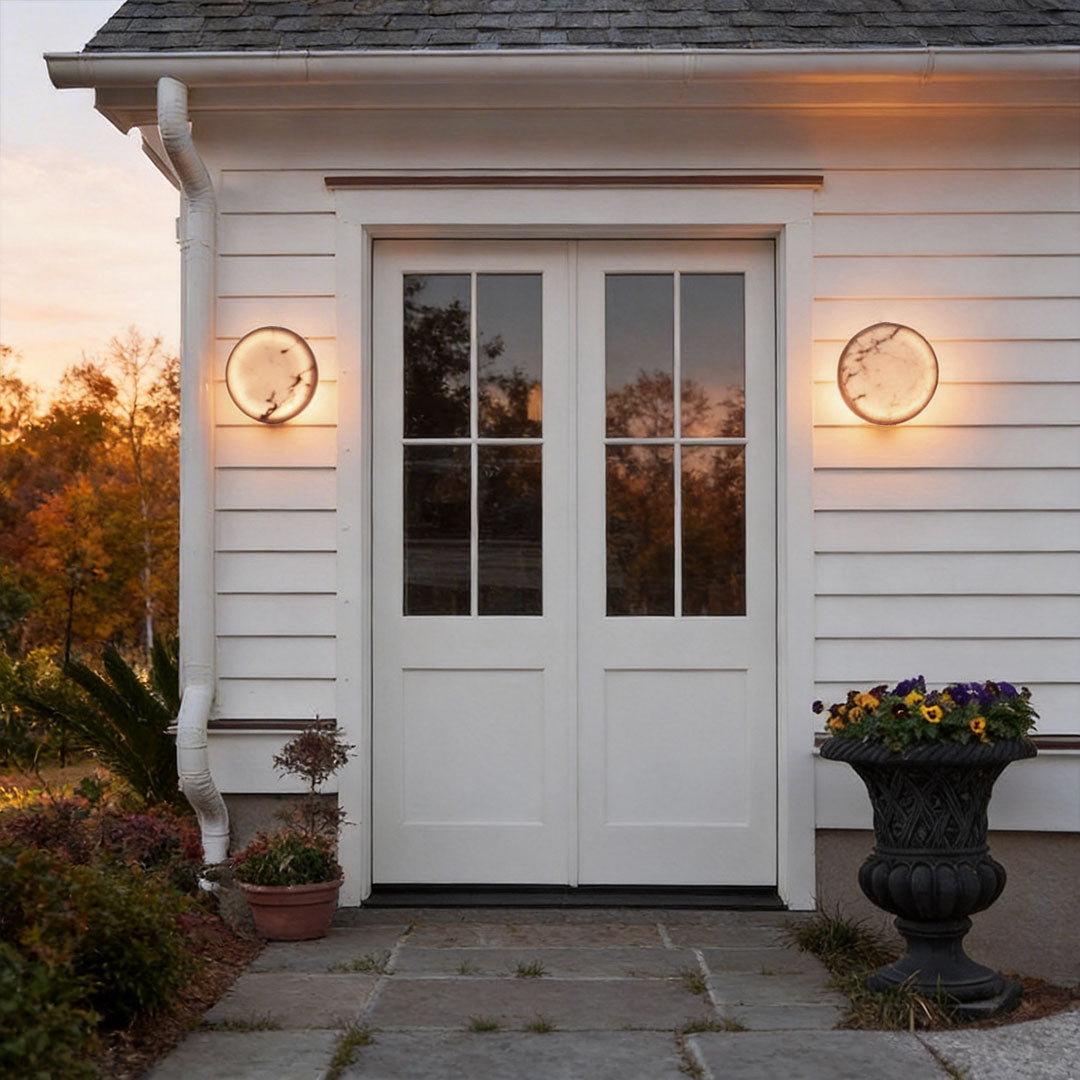 Outdoor LED Sconces Faux Marble Landscape Waterproof Light