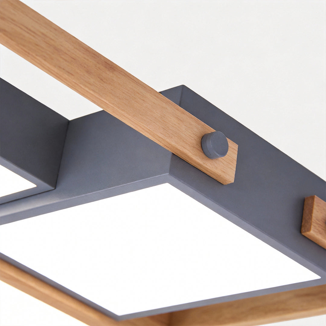 LED Square Ceiling Lights Wooden Frame Recessed Light