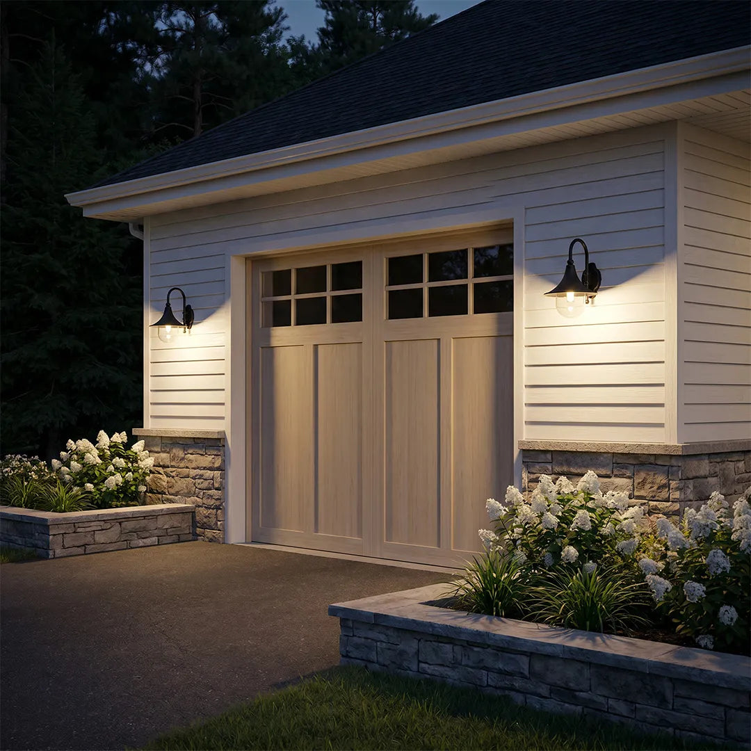 Outdoor Black Wall Lights Retro Creative Trumpet-Shaped Light
