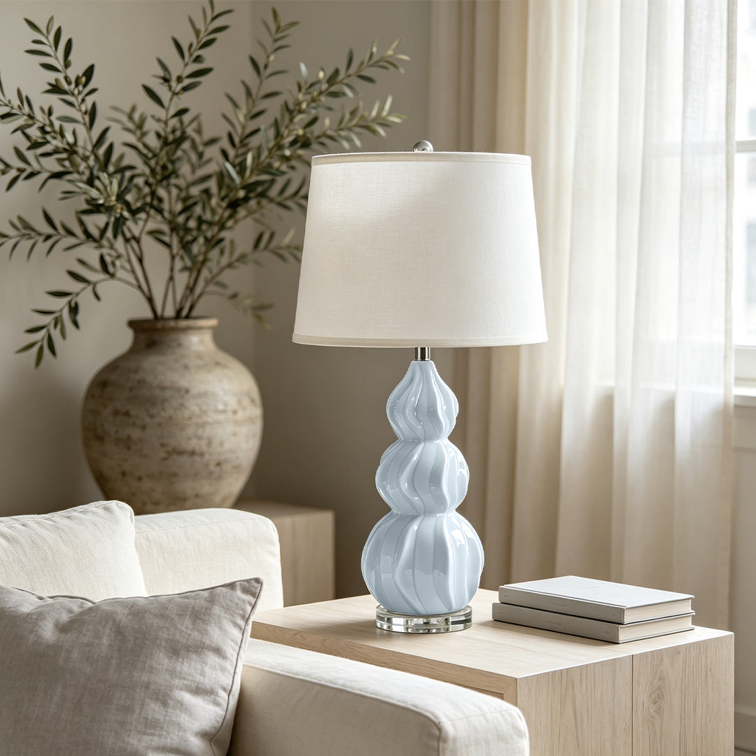 Gourd Table Lamp American Minimalist Ceramic Accent Lamp