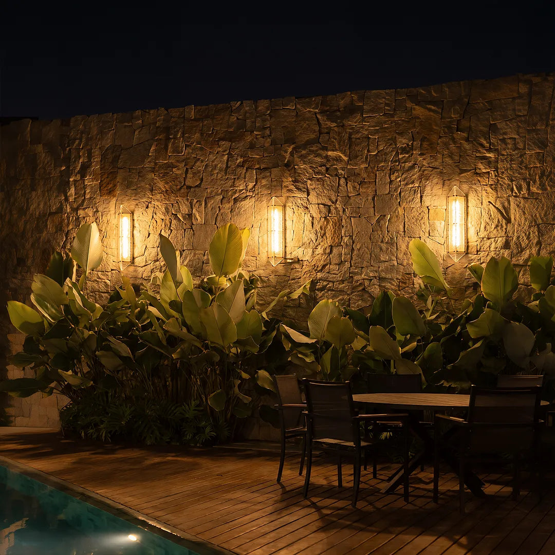 Gold Outdoor Wall Lights Luxury Waterproof LED Art Light