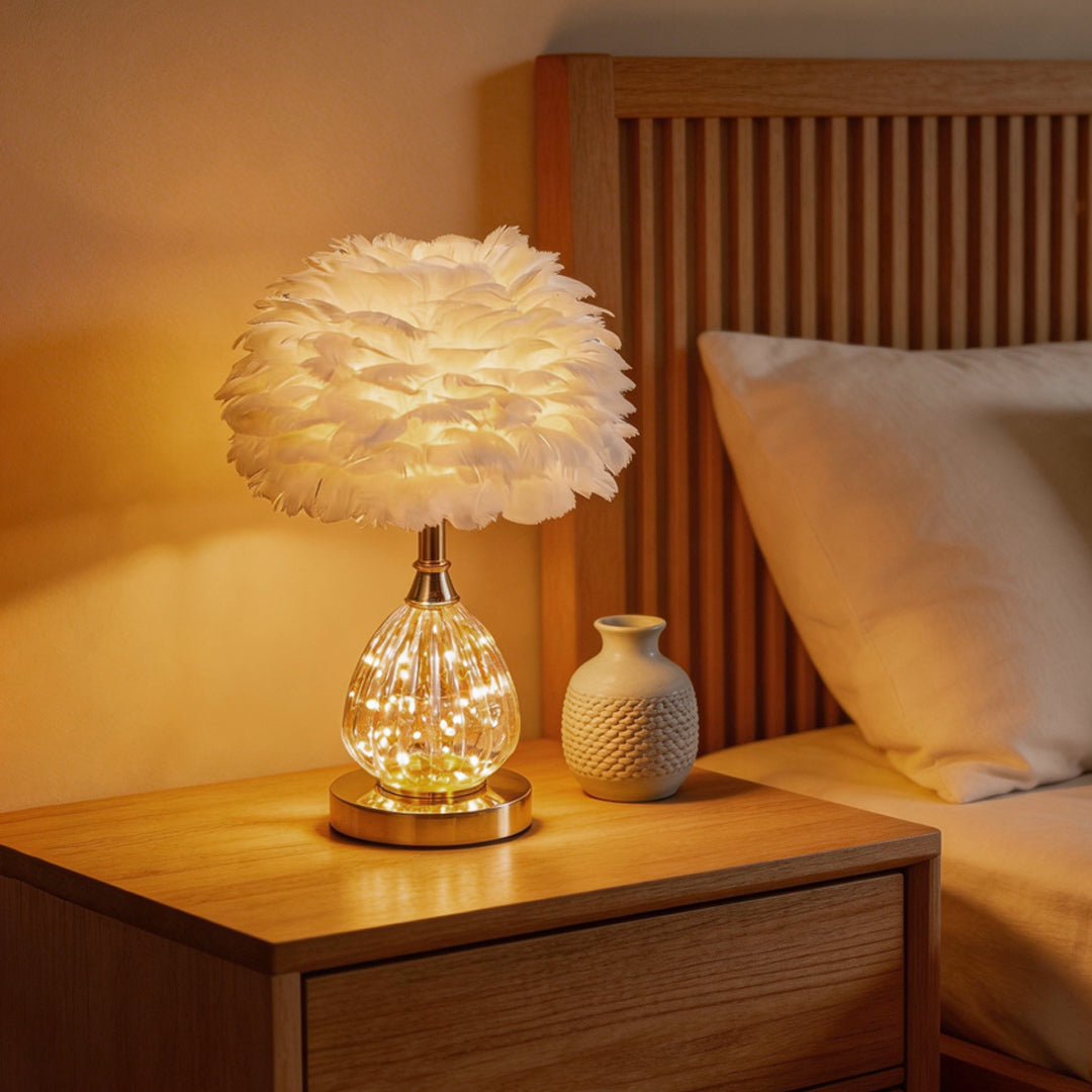 Feather Table Lamps Nordic Ins Style Romantic Wedding Lamp