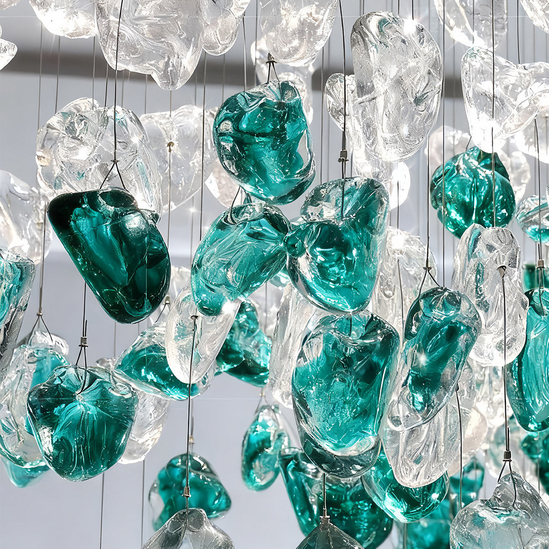 Beaded Glass Chandelier Irregular Artistic Island Ceiling Light