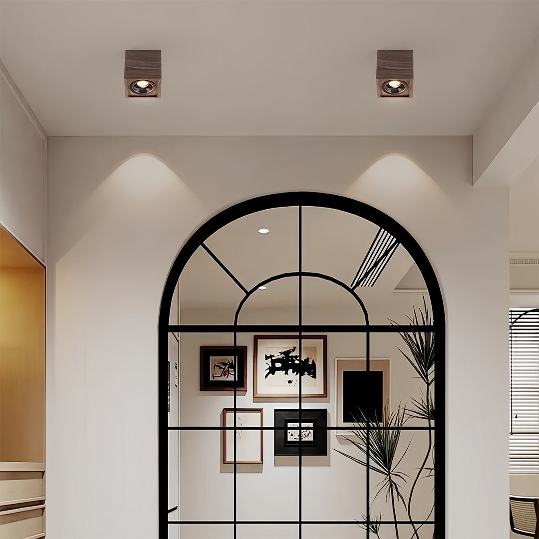 LED Recessed Downlights Walnut colored Stylish Multi-Head Lights