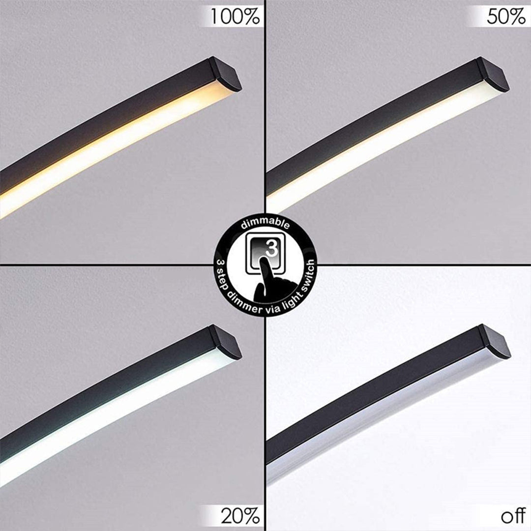 Modern Semi Flush Mount Light Three-Arc Rotating Ceiling Light