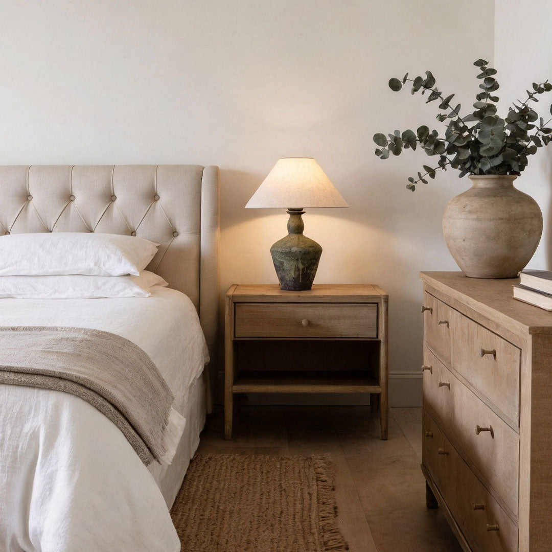 Ceramic Bedside Table Lamps Wabi-Sabi Style Moss Lamps