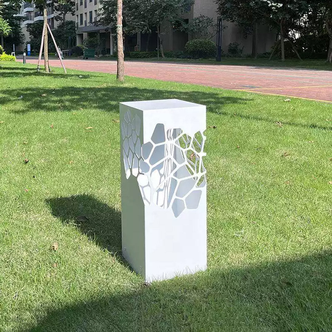 White Landscape Lights Outdoor Waterproof  Decorative Hollow Bollard Light
